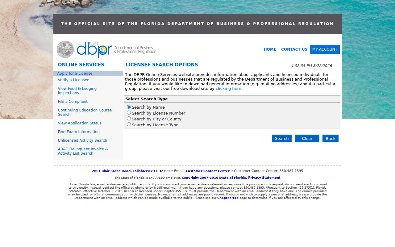 Winter Springs neighbors research through Florida professional licenses