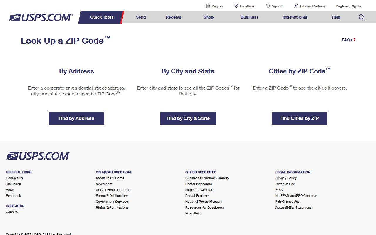 USPS address form for checking a Winter Springs ZIP code